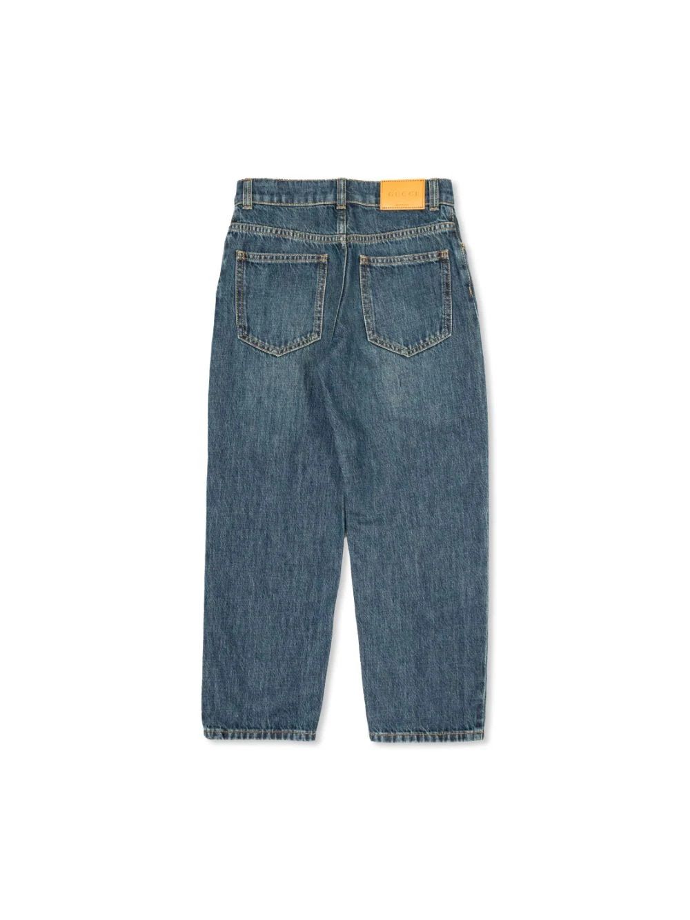 GUCCI レギュラーフィットジーンズ ブルー FW24/25 Denim pant with cuffs in dark blue | GUCCI® US